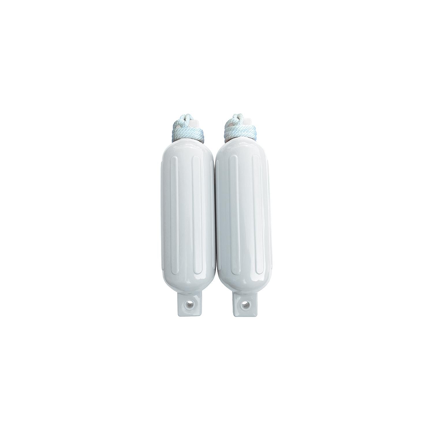 Twin Eye Ribbed Fender Kit, Includes (2) 6.5in x 23in White Fenders & (2) Lines