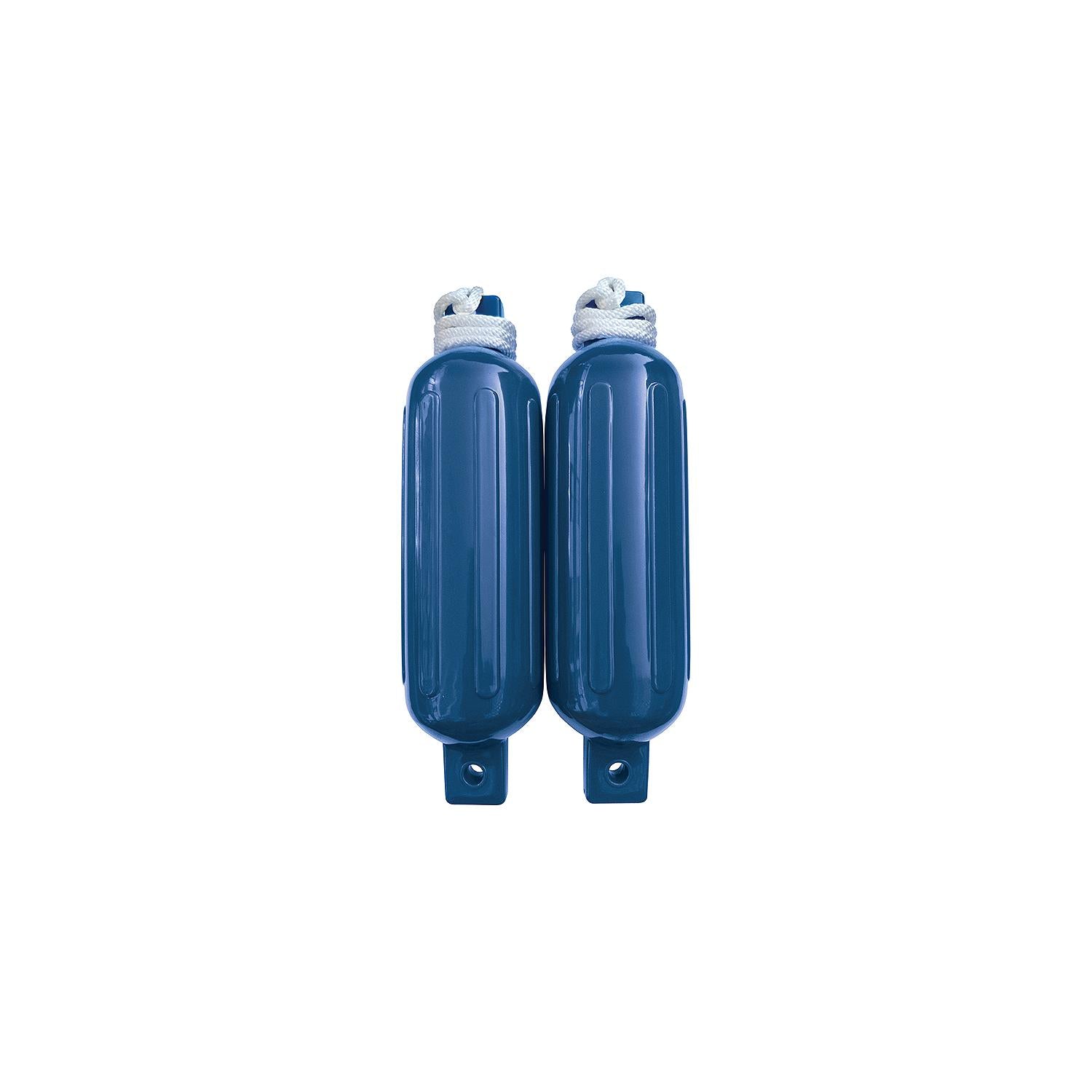 Twin Eye Ribbed Fender Kit, Includes (2) 5.5in x 20in Blue Fenders & (2) Lines