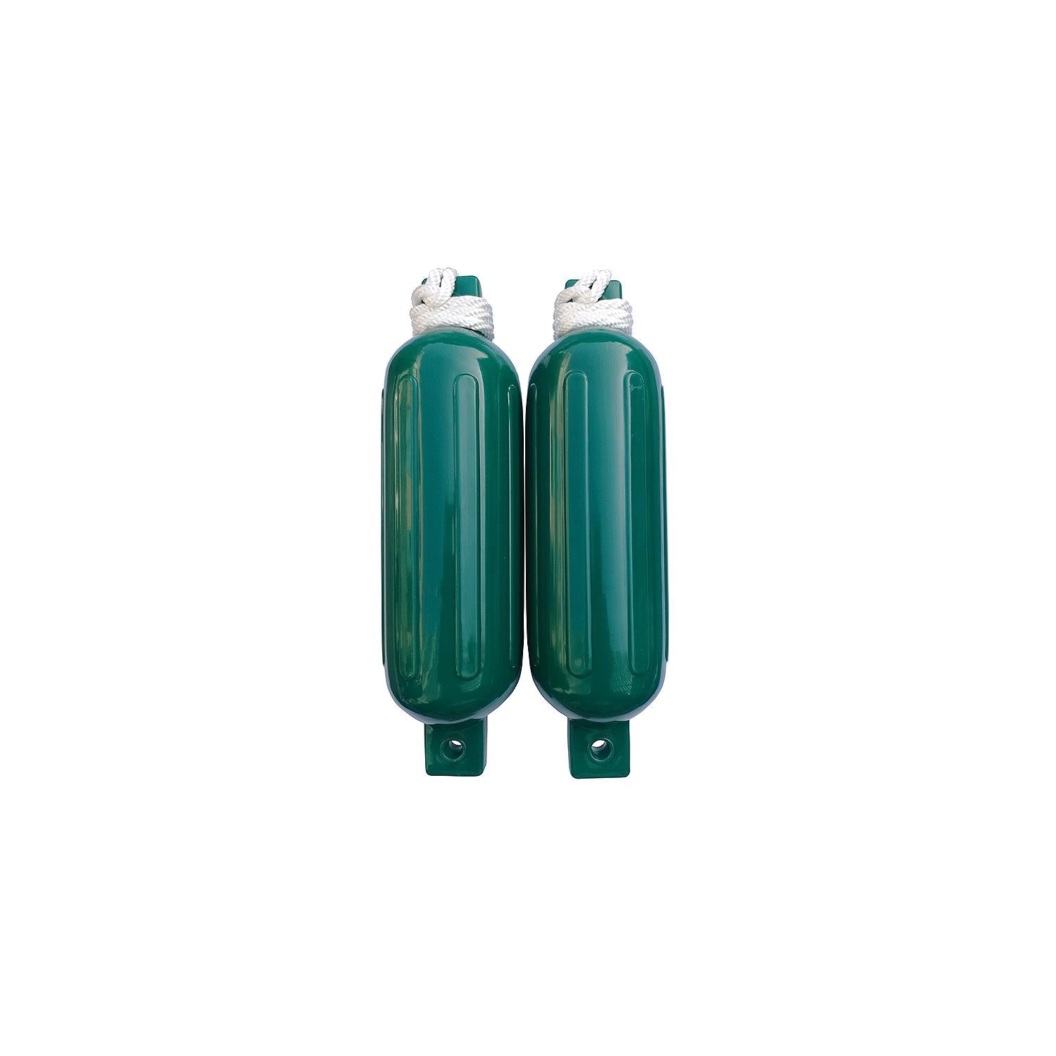 Twin Eye Ribbed Fender Kit, Includes (2) 5.5in x 20in Green Fenders & (2) Lines