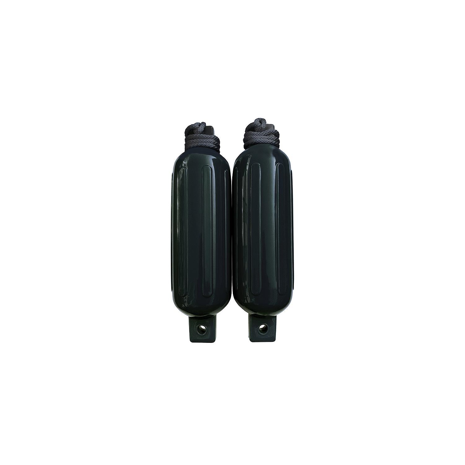 Twin Eye Ribbed Fender Kit, Includes (2) 5.5in x 20in Black Fenders & (2) Lines