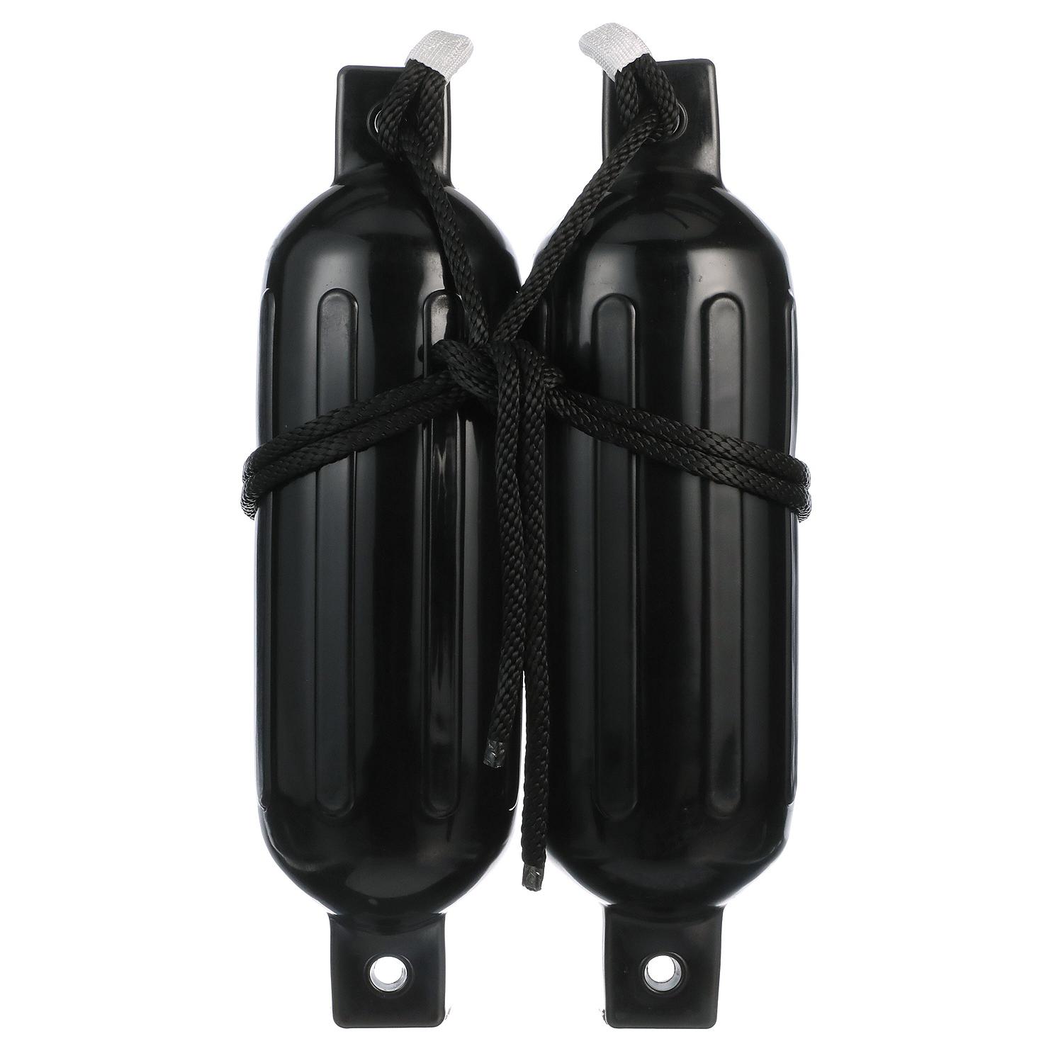 Twin Eye Ribbed Fender Kit, Includes (2) 5.5in x 20in Black Fenders & (2) Lines