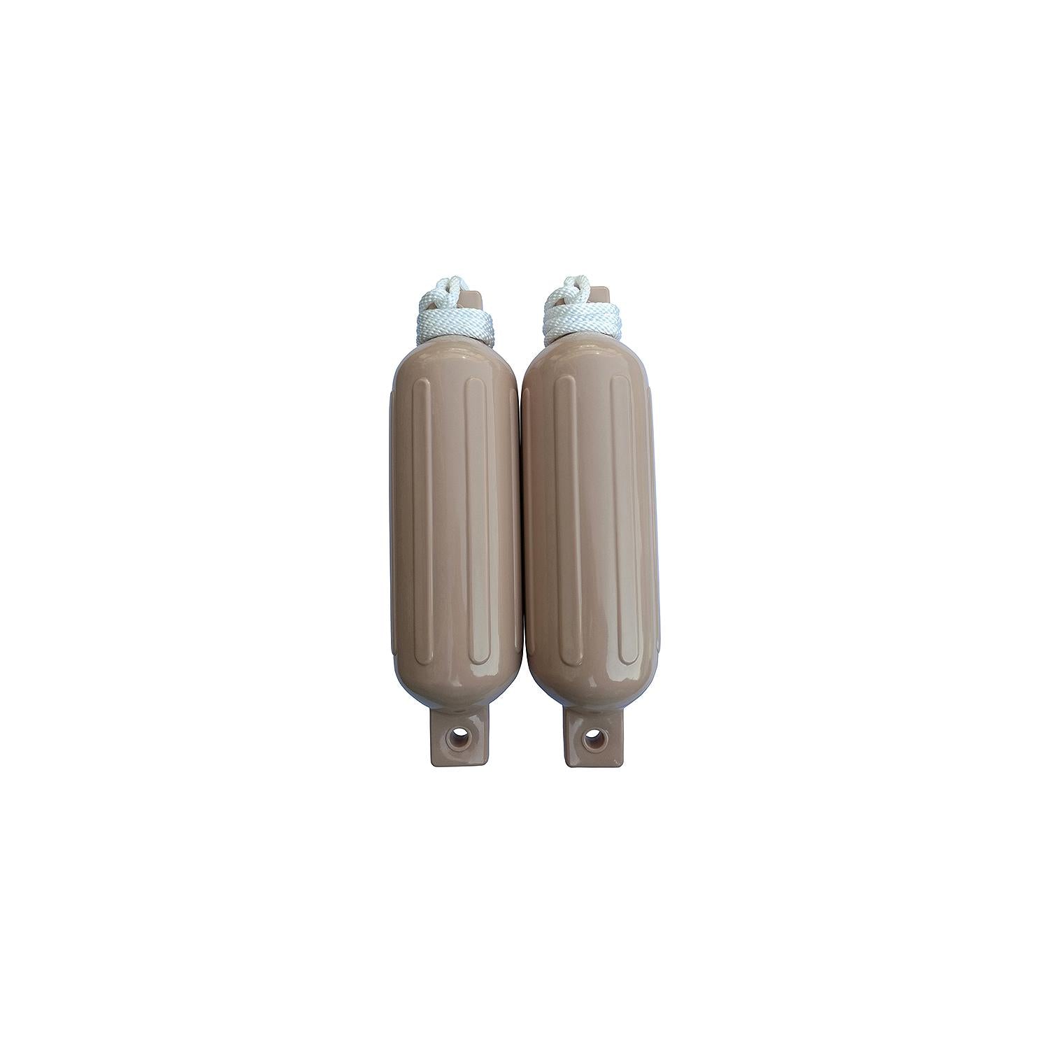 Twin Eye Ribbed Fender Kit, Includes (2) 5.5in x 20in Tan Fenders & (2) Lines