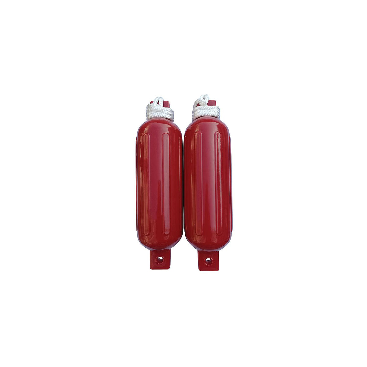 Twin Eye Ribbed Fender Kit, Includes (2) 5.5in x 20in Red Fenders & (2) Lines