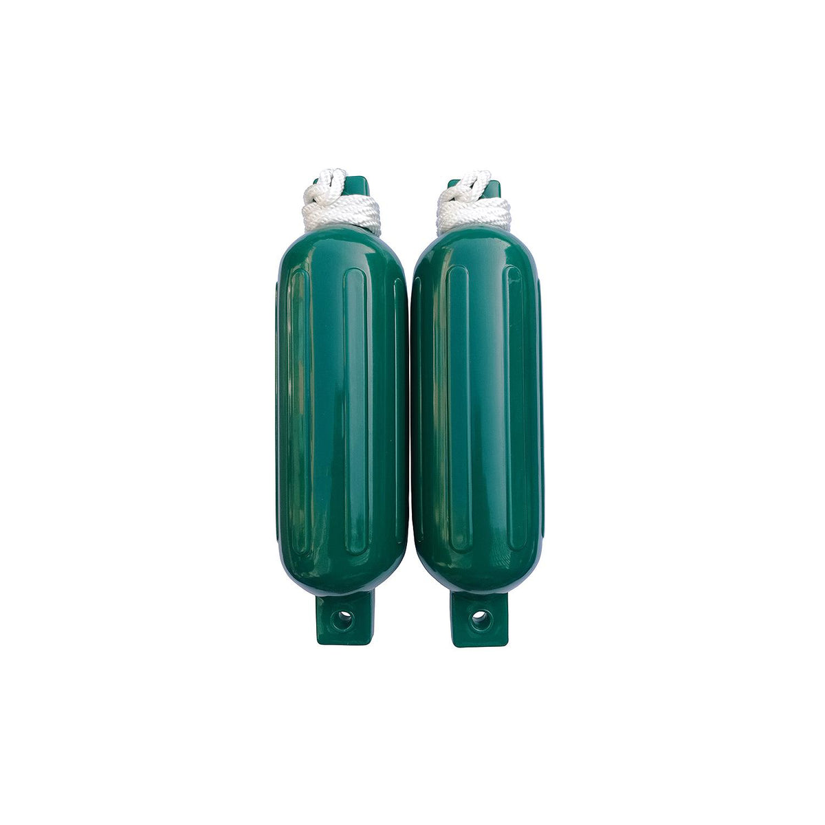 Twin Eye Ribbed Fender Kit, Includes (2) 5.5in x 20in Green Fenders & (2) Lines