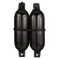 Twin Eye Ribbed Fender Kit, Includes (2) 6.5in x 23in Black Fenders & (2) Lines