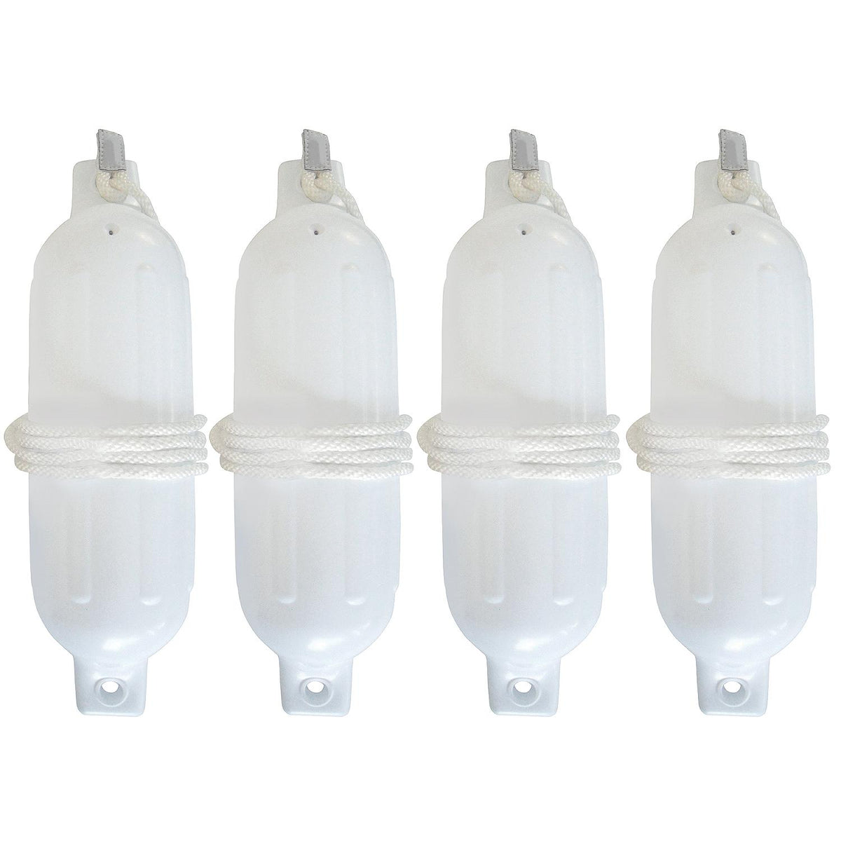 Twin Eye Ribbed Fender Kit, Includes (4) 4.5in x 16in White Fenders & (4) Lines