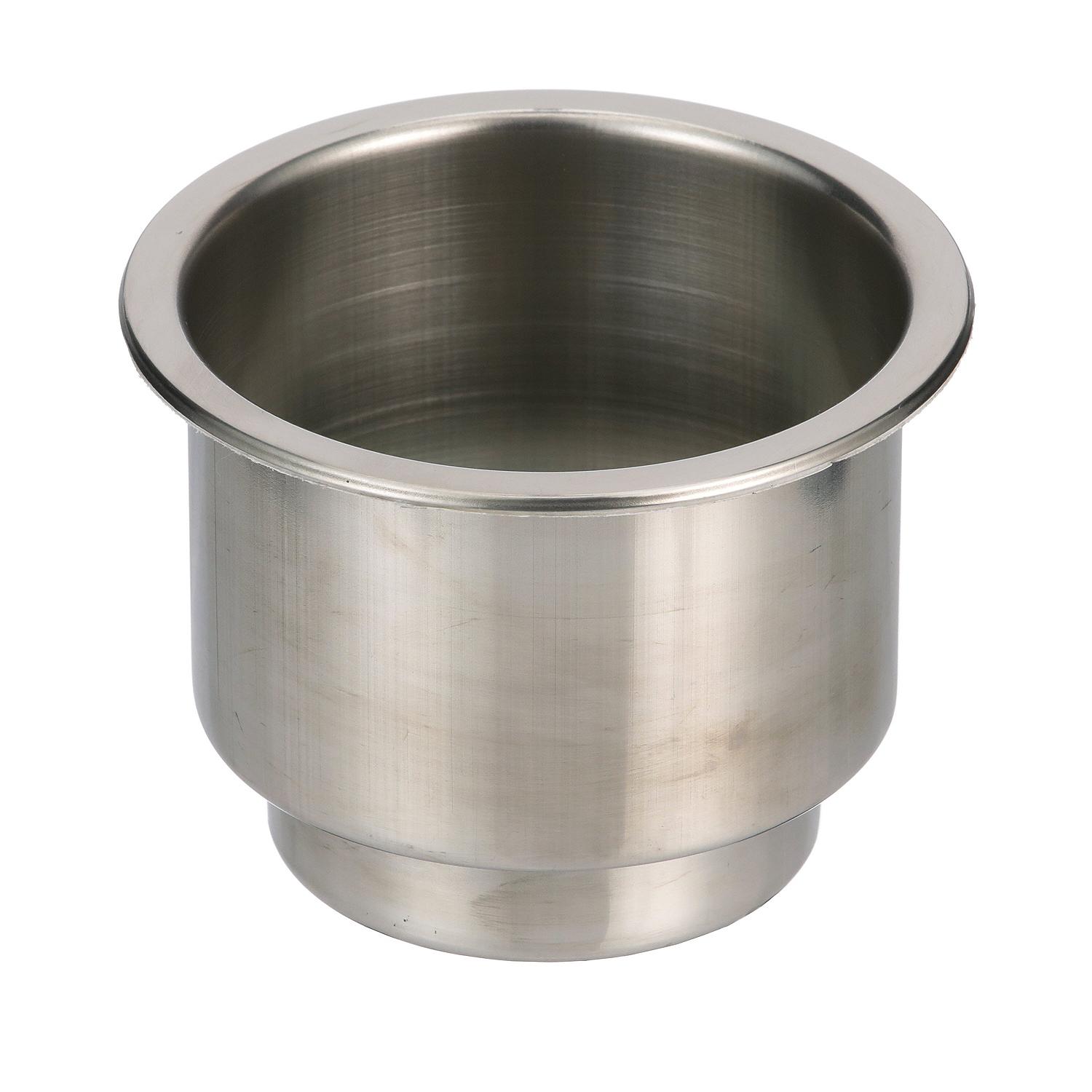 Stainless Steel Recessed Drink Holder w/ Blue LED Light, 4-1/4in