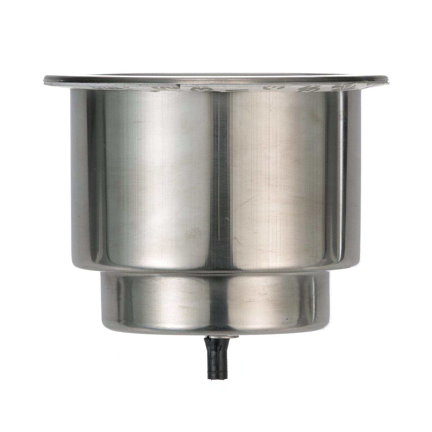 Stainless Steel Recessed Drink Holder w/ Blue LED Light, 4-1/4in