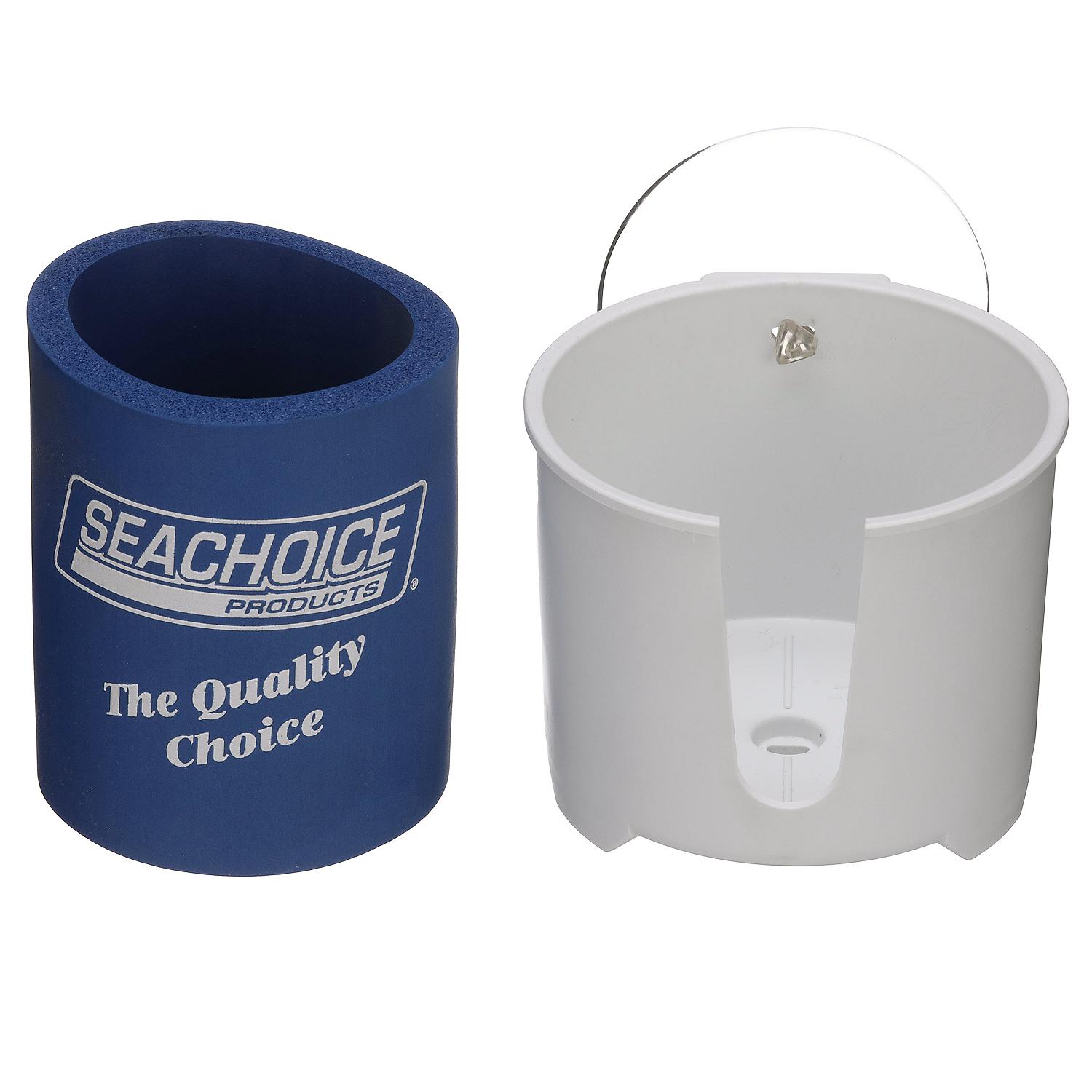White Drink Holder w/ Large Super Suction Cups, 4-1/2in x 4in