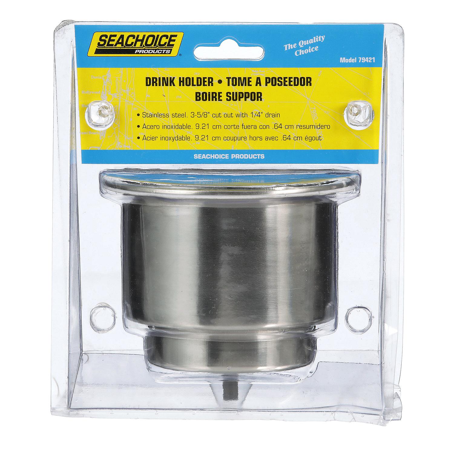 Stainless-Steel Drink Holder w/ 1/4in Drain, 4-5/16in