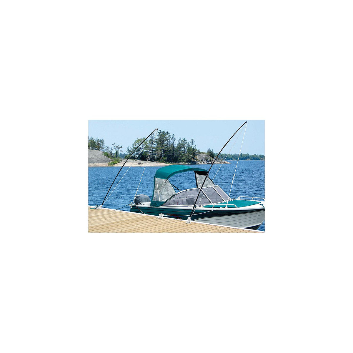 Mooring Whip - 1 Pair - Black, 8ft, 2/PK