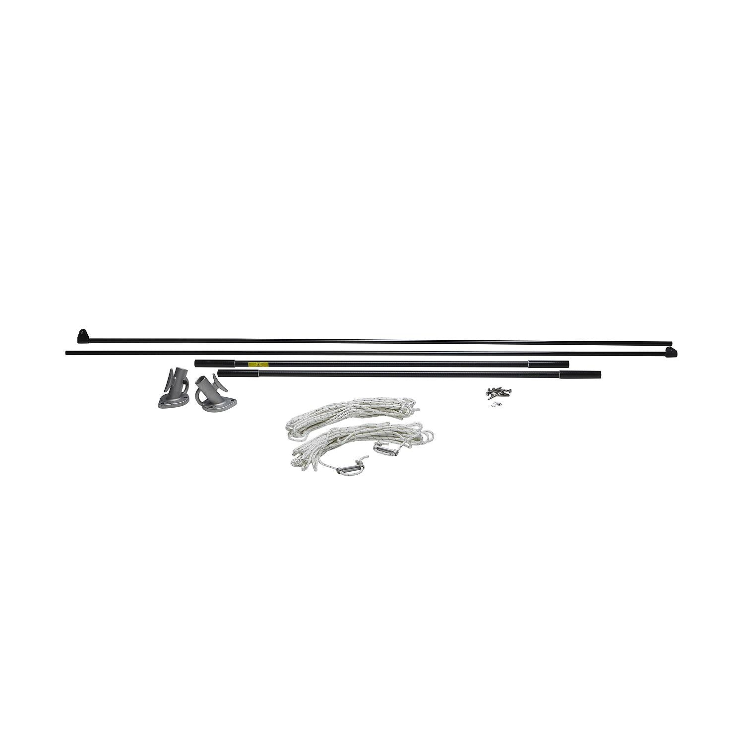 Mooring Whip - 1 Pair - Black, 12ft, 2/PK