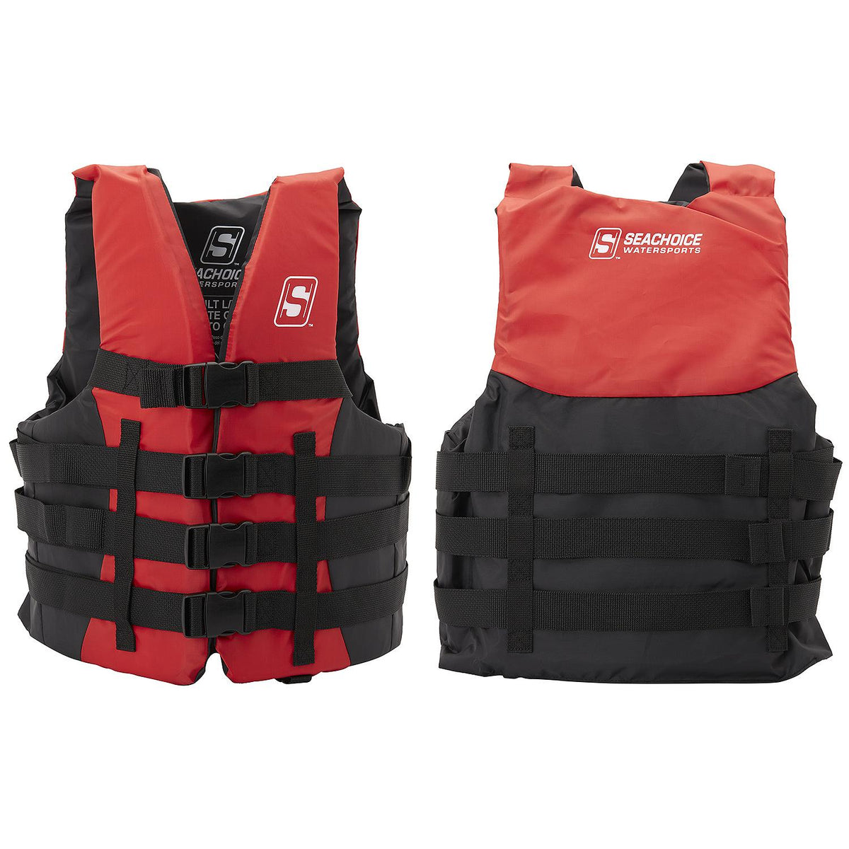 Ski Life Vest - 4 Belt, Red, L/XL