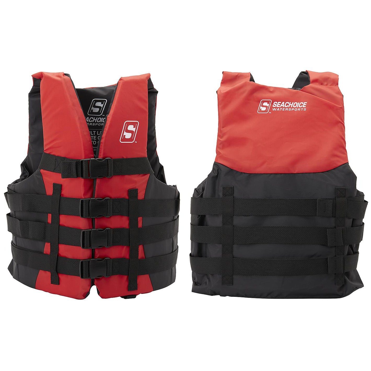 Ski Life Vest - 4 Belt, Red, 2XL/3XL