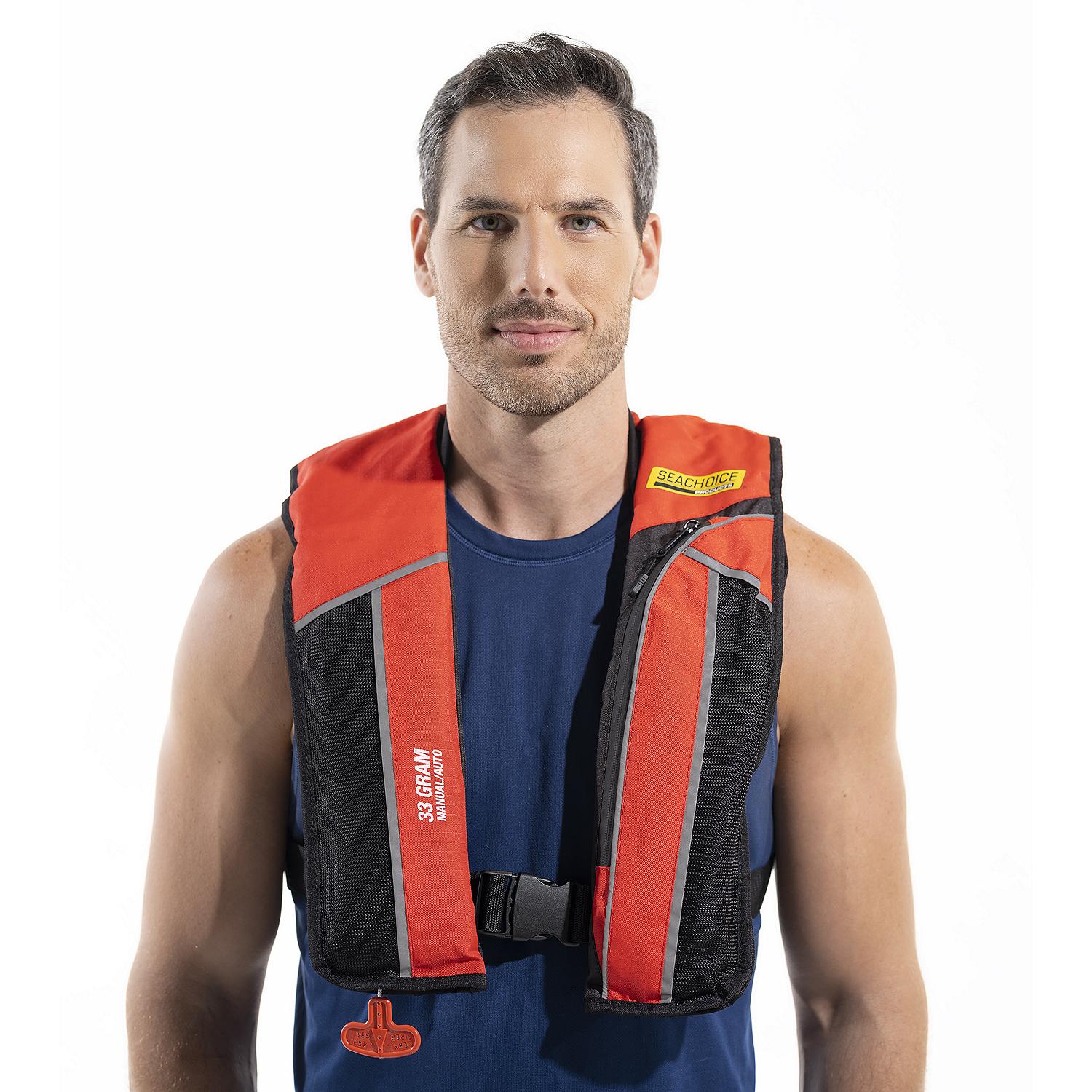 Type V Premium Rip-Stop Inflatable PFD, Adult Universal, Red