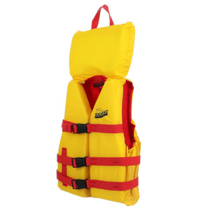 Type ll  Youth Life Vest, Red/Yellow w/ Pop-Up Pillow, 50-90 lbs