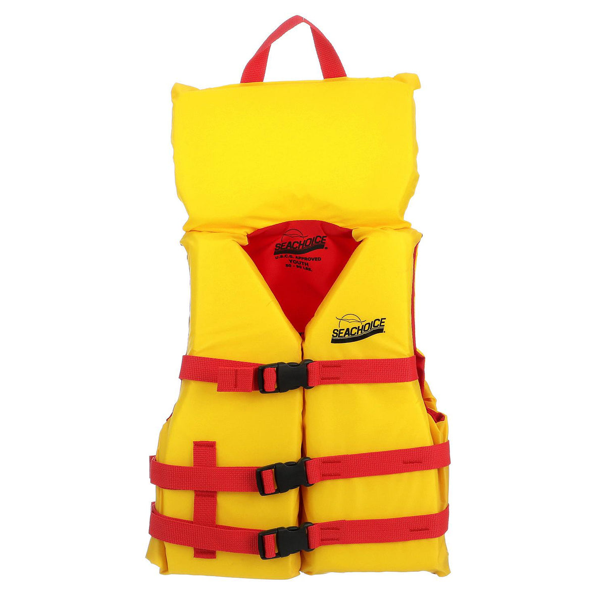 Type ll  Youth Life Vest, Red/Yellow w/ Pop-Up Pillow, 50-90 lbs