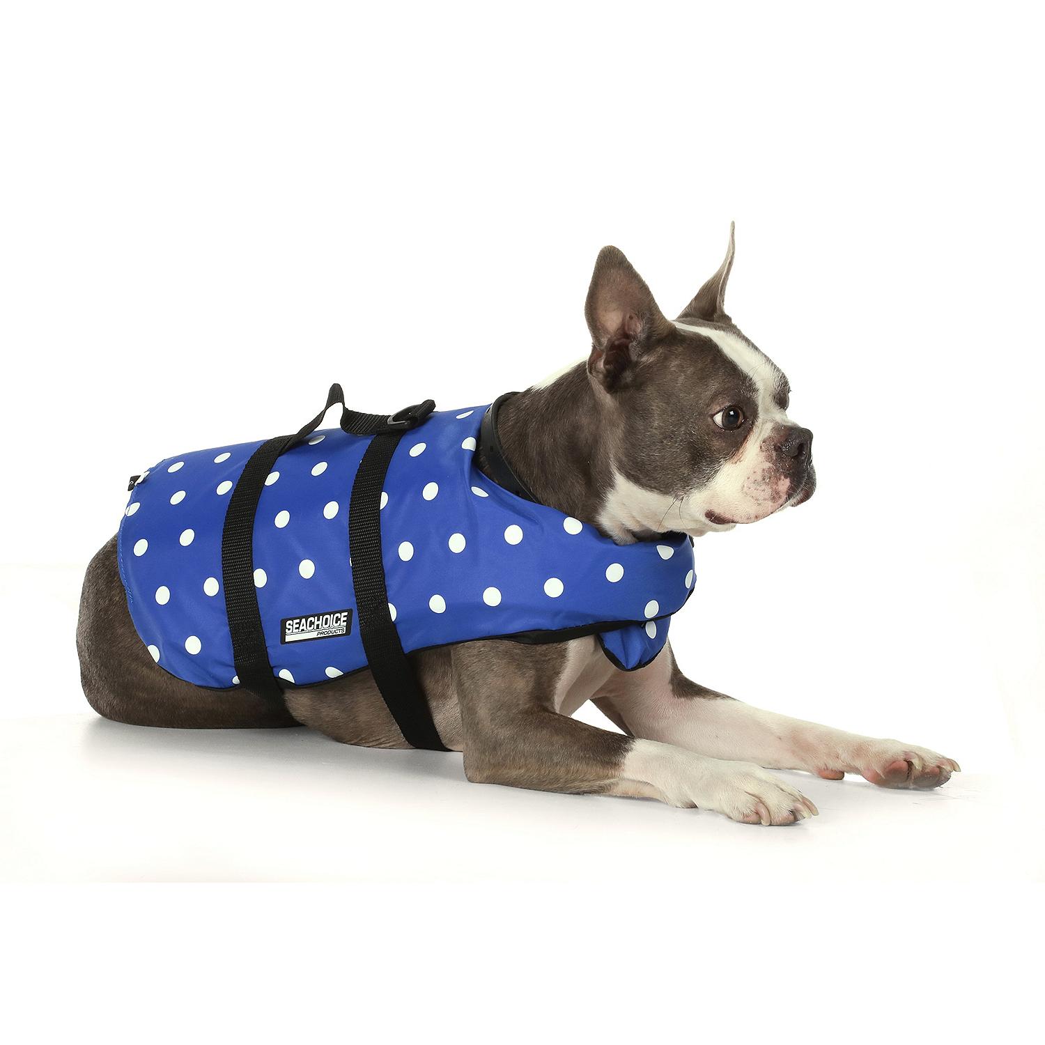 Dog Life Vest - Blue Polka Dot, XS