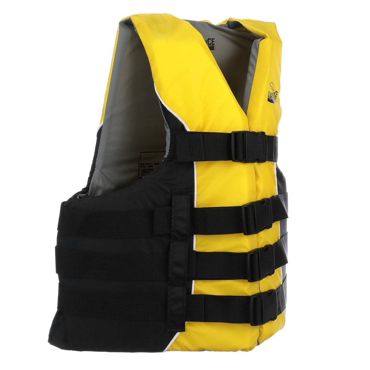 Deluxe 4-Belt Ski Vest - Yellow/Black, Sm/Md