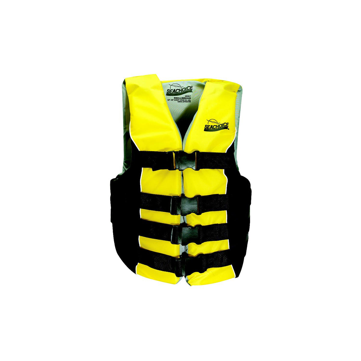Deluxe 4-Belt Ski Vest - Yellow/Black, XXL/XXXL