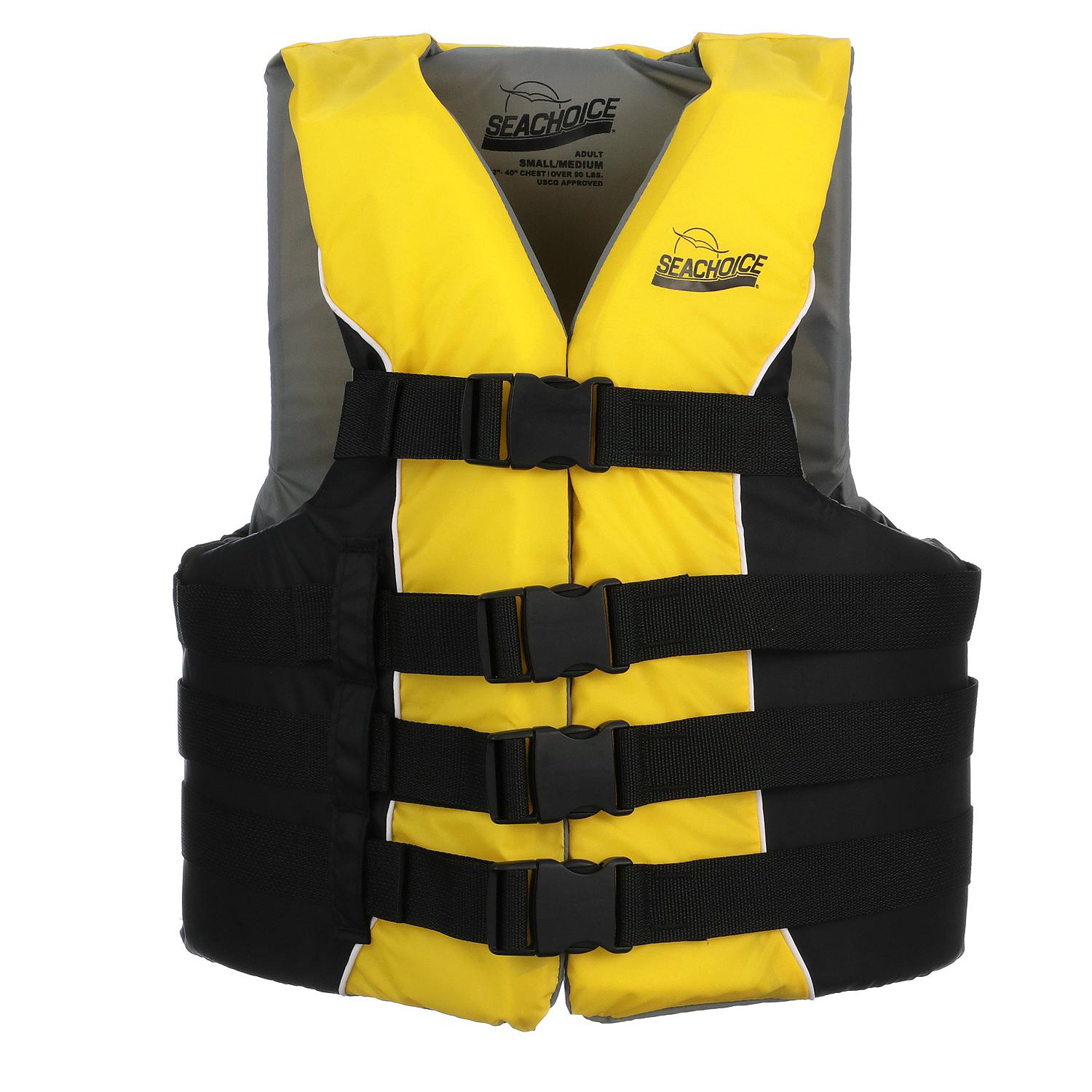 Deluxe 4-Belt Ski Vest - Yellow/Black, Sm/Md