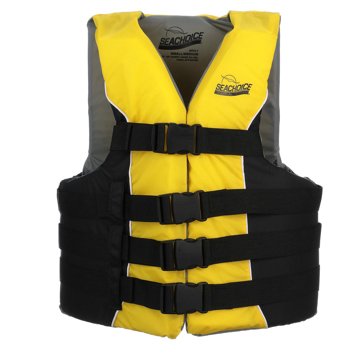 Deluxe 4-Belt Ski Vest - Yellow/Black, Sm/Md