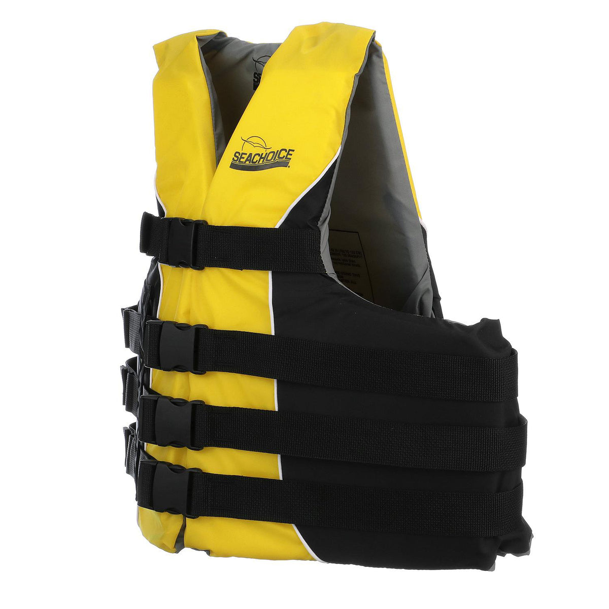 Deluxe 4-Belt Ski Vest - Yellow/Black, Lg/XL