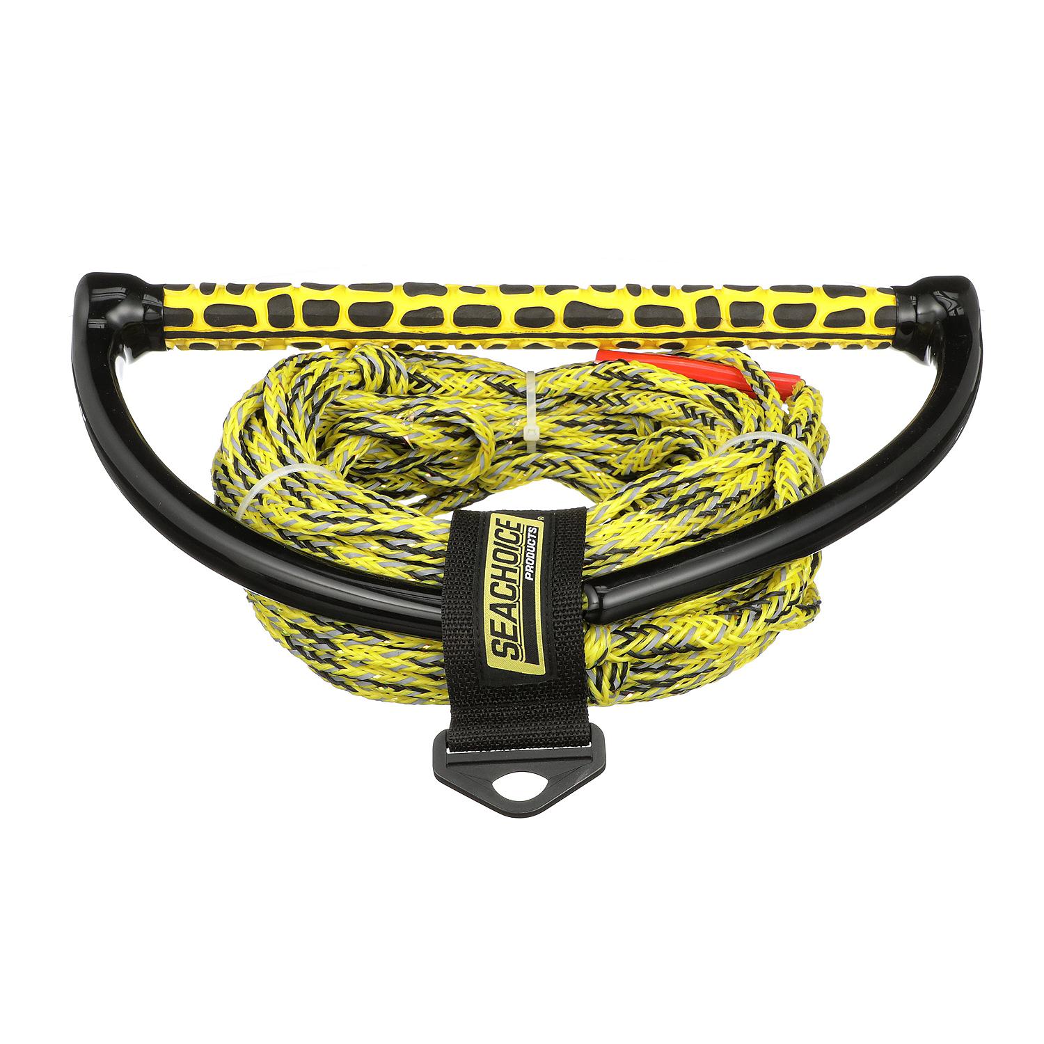 5-Section Wakeboard Reflective Rope, 75ft, 15in Handle w/ Textured EVA Grip