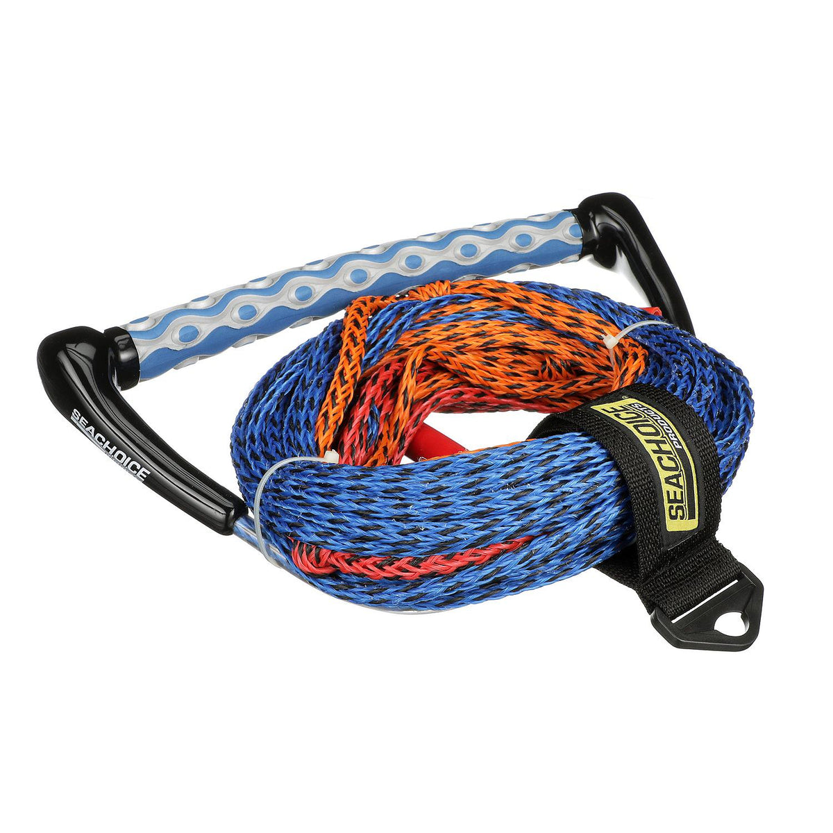 3-Section Water Ski or Wakeboard Rope, 75ft, 13in Handle w/ Textured EVA Grip