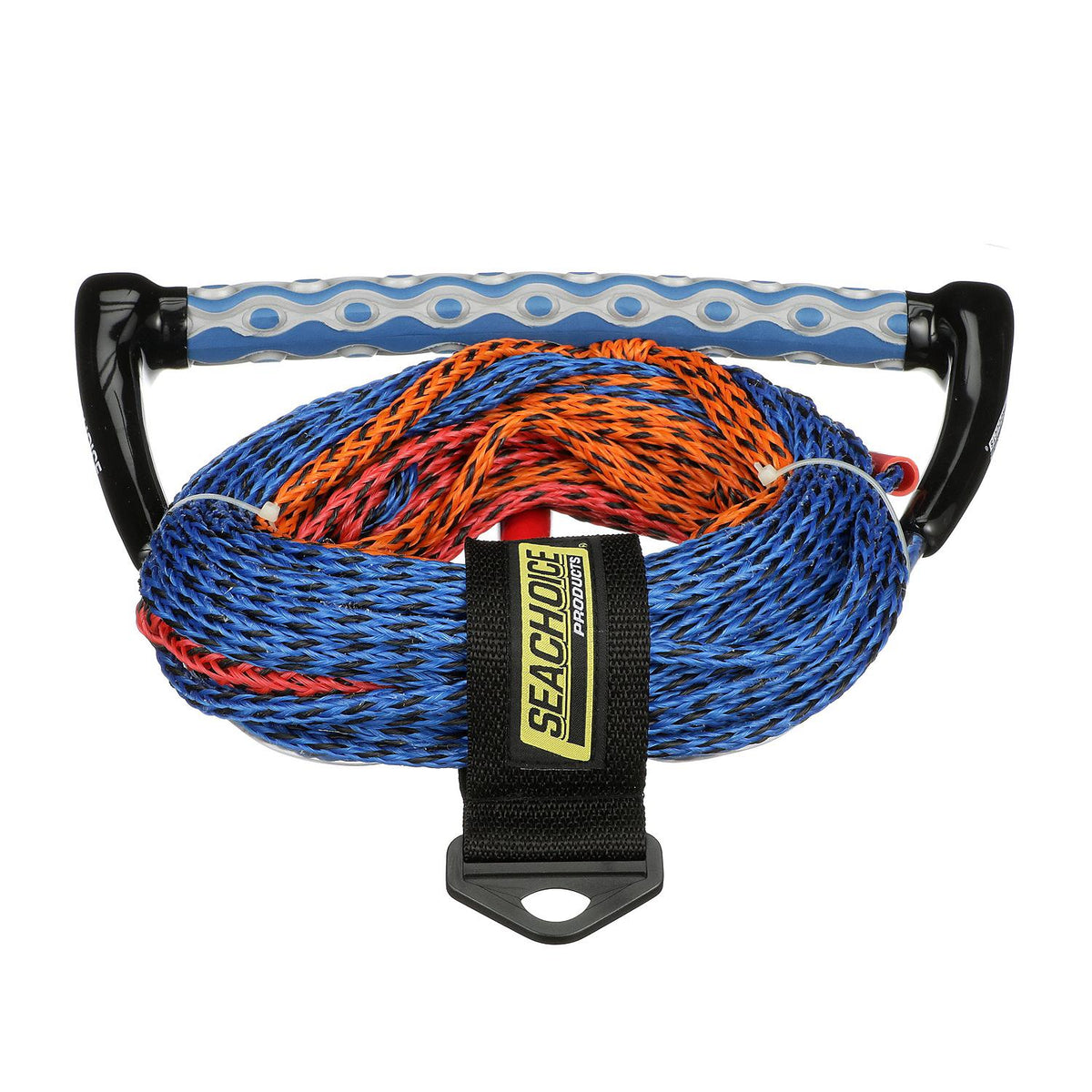 3-Section Water Ski or Wakeboard Rope, 75ft, 13in Handle w/ Textured EVA Grip