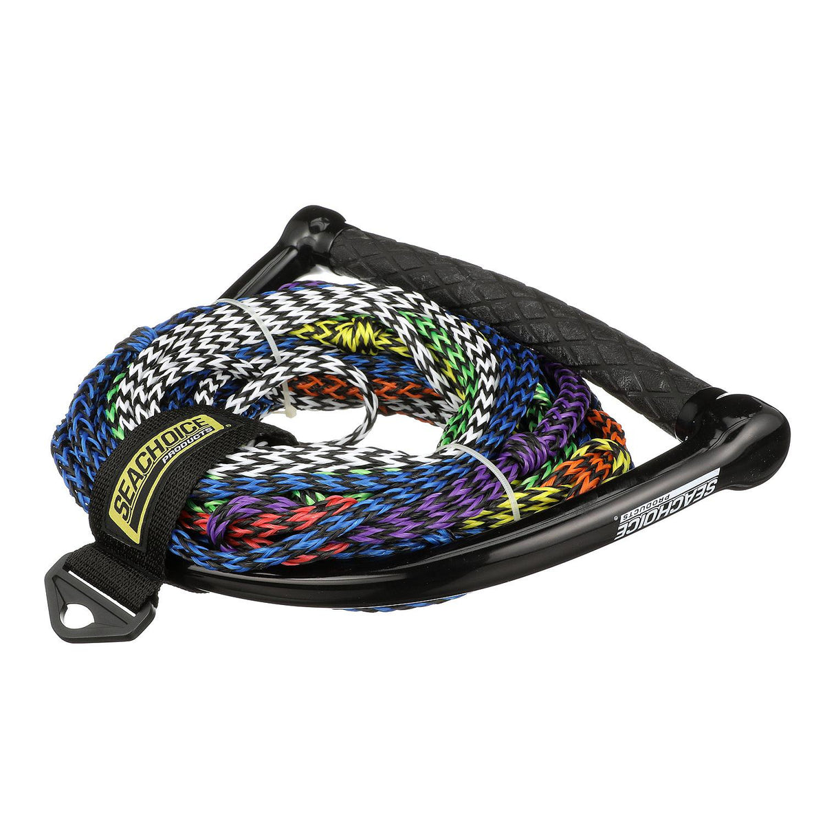 8-Section Water Ski/ Wakeboard Rope, 75ft, 13in Handle w/ Textured Rubber Grip