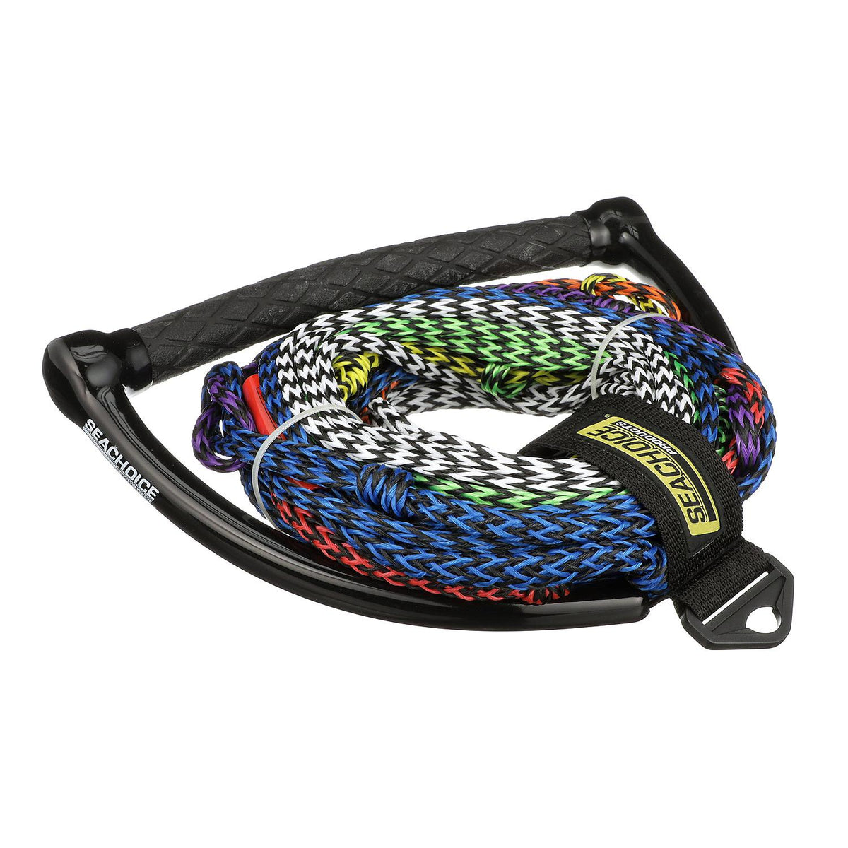 8-Section Water Ski/ Wakeboard Rope, 75ft, 13in Handle w/ Textured Rubber Grip