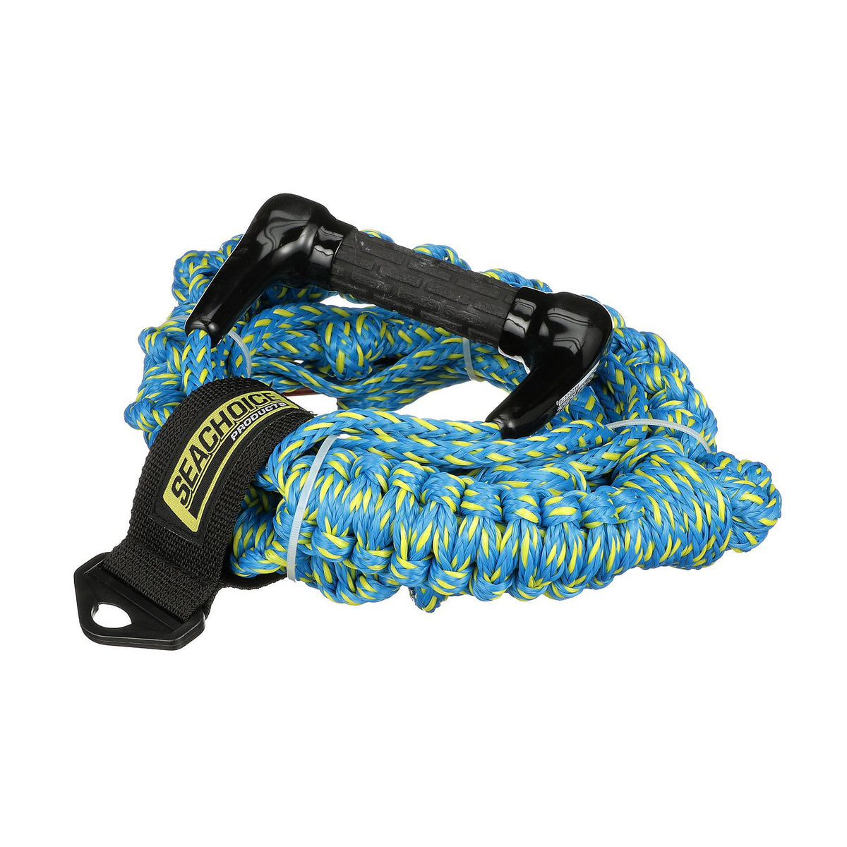 3-Section Wakesurfing Rope, 16ft, 5-1/2in Handle w/ Textured Rubber Grip