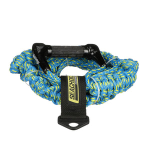 3-Section Wakesurfing Rope, 16ft, 5-1/2in Handle w/ Textured Rubber Grip