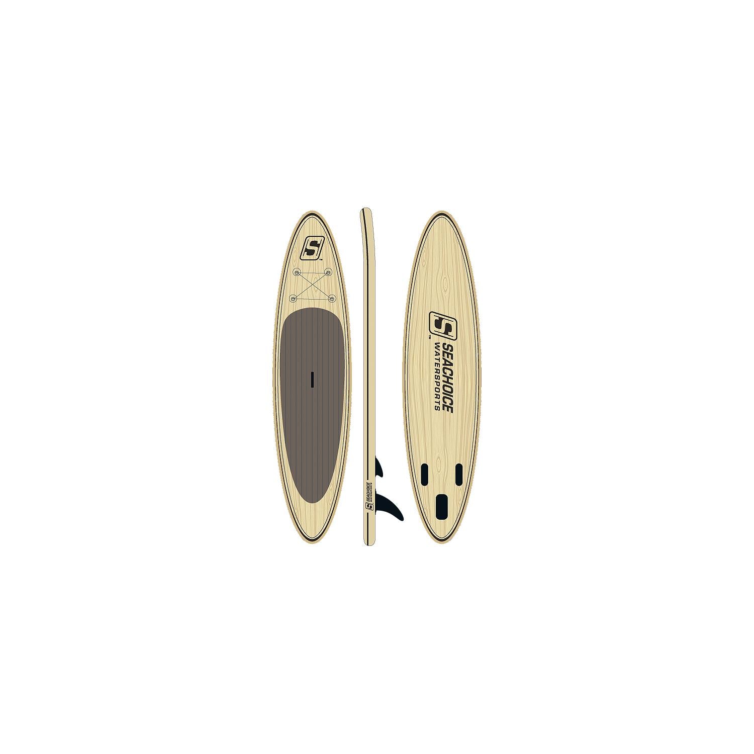 10ft 6in Inflatable Stand-Up Paddle Board Kit, Woodgrain Pattern