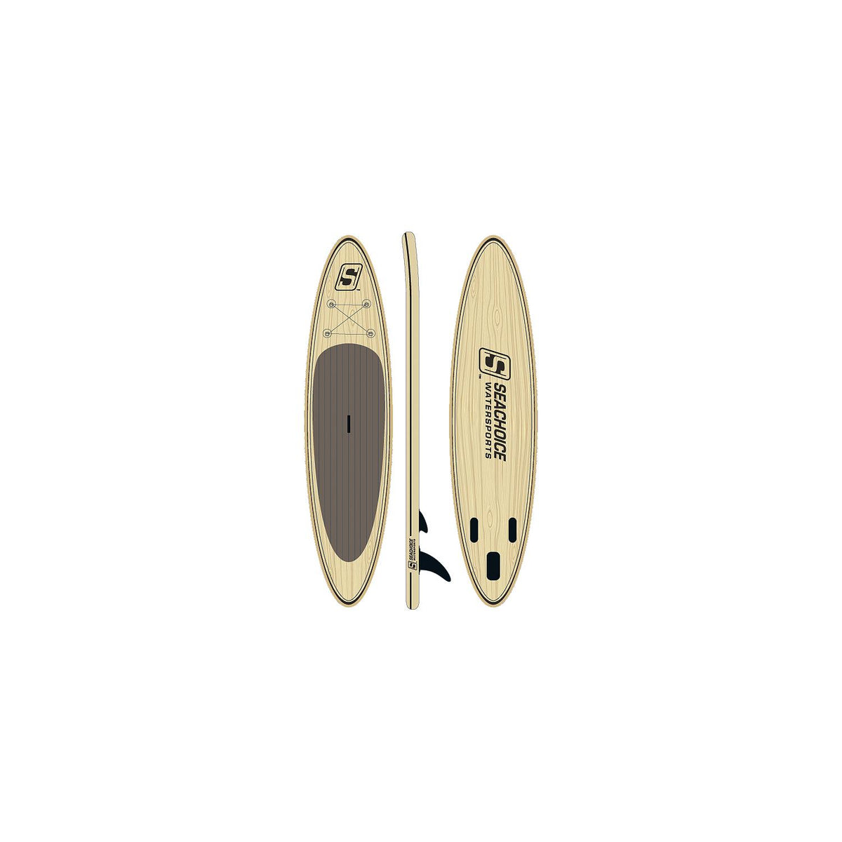 10ft 6in Inflatable Stand-Up Paddle Board Kit, Woodgrain Pattern