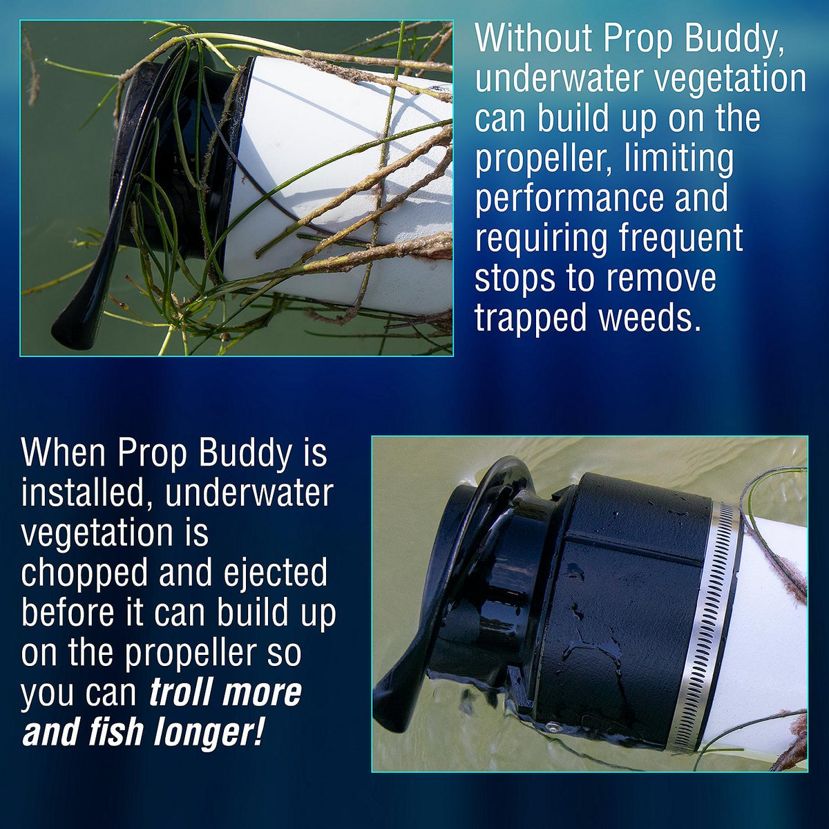 Prop Buddy Dual Blade Collar for Trolling Motor, 4-1/2in