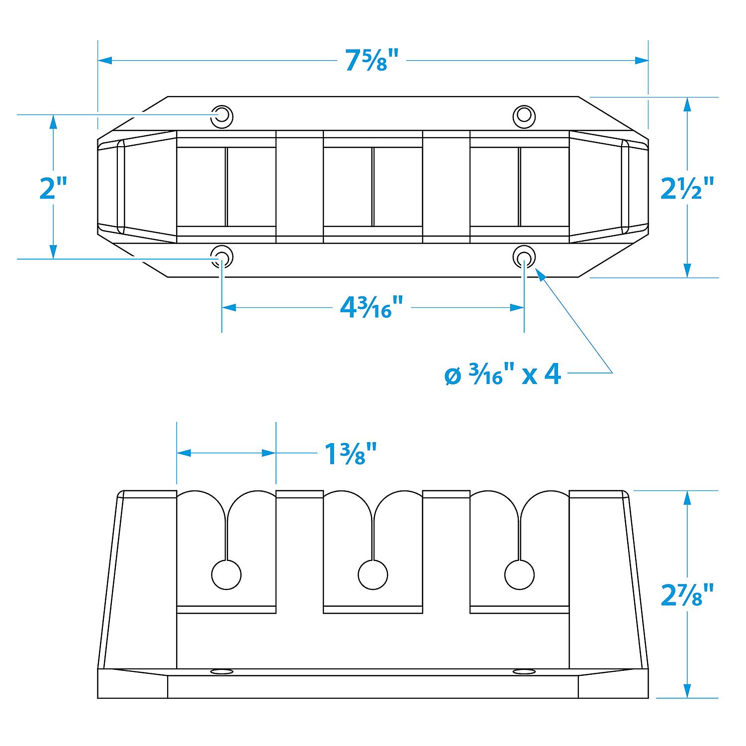 Rod Storage Holders,  3 Rod, 2/PK