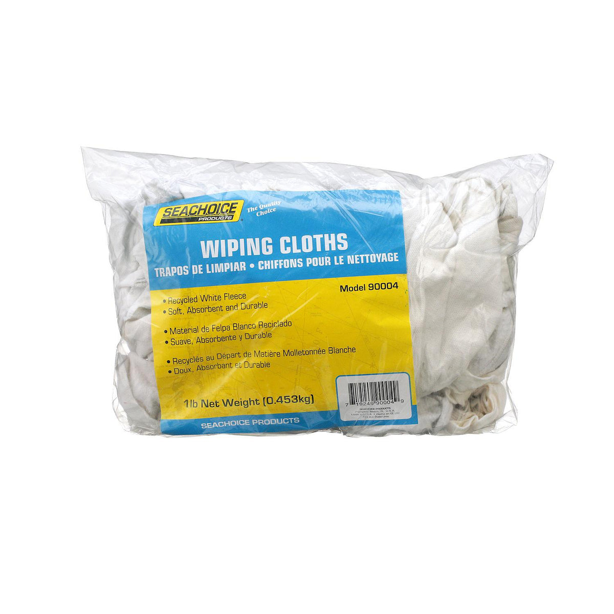 Recycled White Fleece Wiping Cloths, 1-lb. Bag, 1 lb./PK