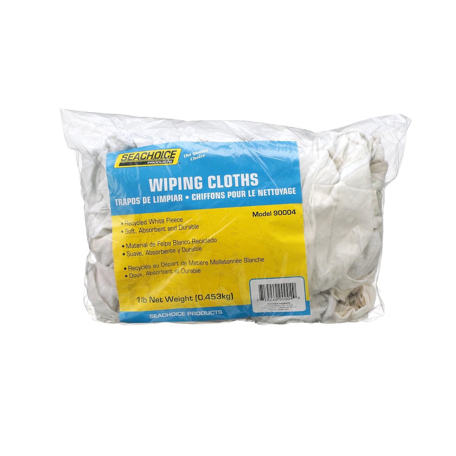Recycled White Fleece Wiping Cloths, 1-lb. Bag, 1 lb./PK