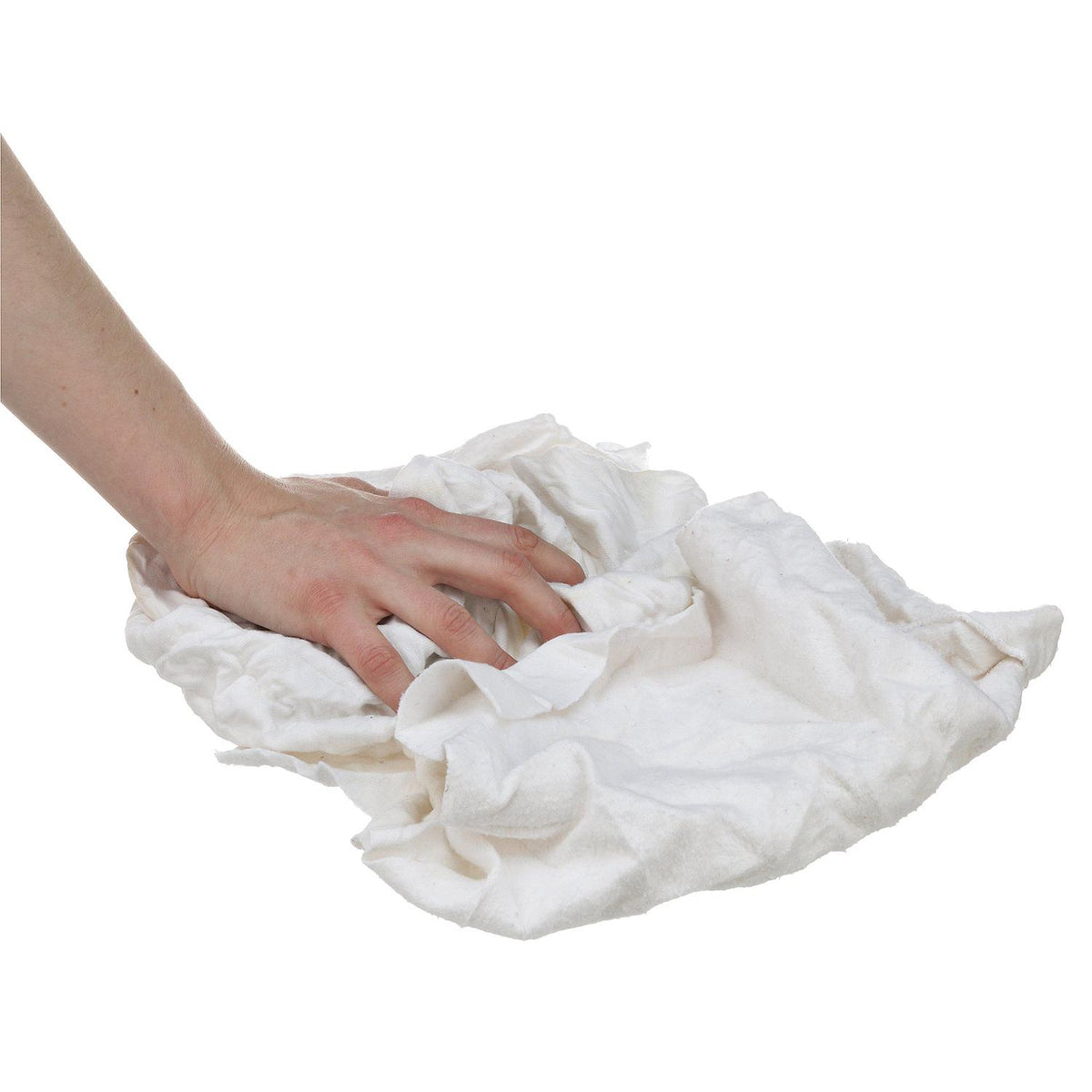 Recycled White Fleece Wiping Cloths, 1-lb. Bag, 1 lb./PK