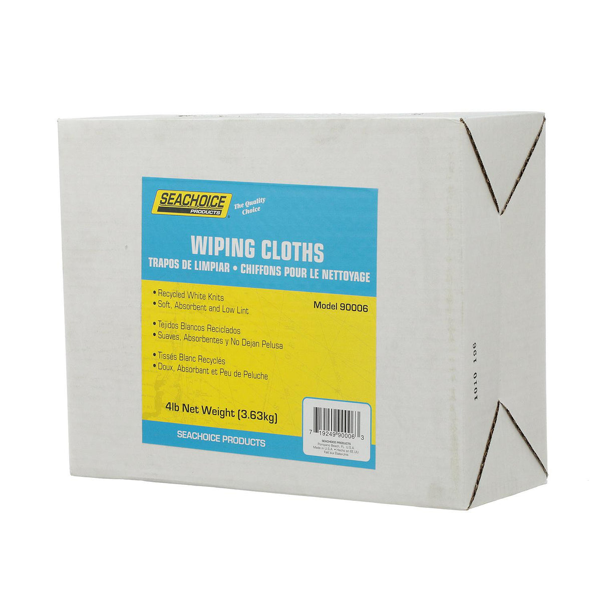 Recycled White Knits Wiping Cloths, 4-lb. Box, 4 lb. Box/PK