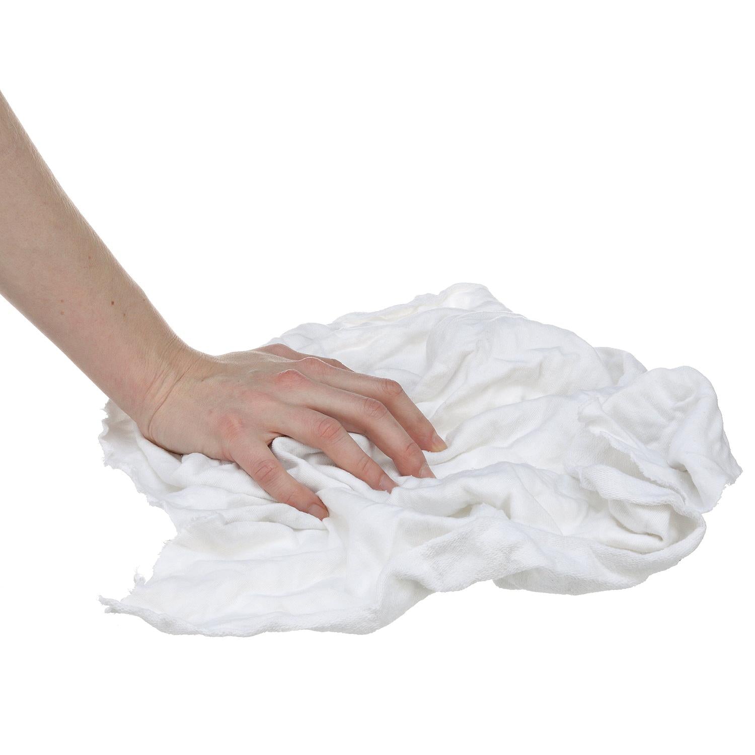 Recycled White Knits Wiping Cloths, 4-lb. Box, 4 lb. Box/PK