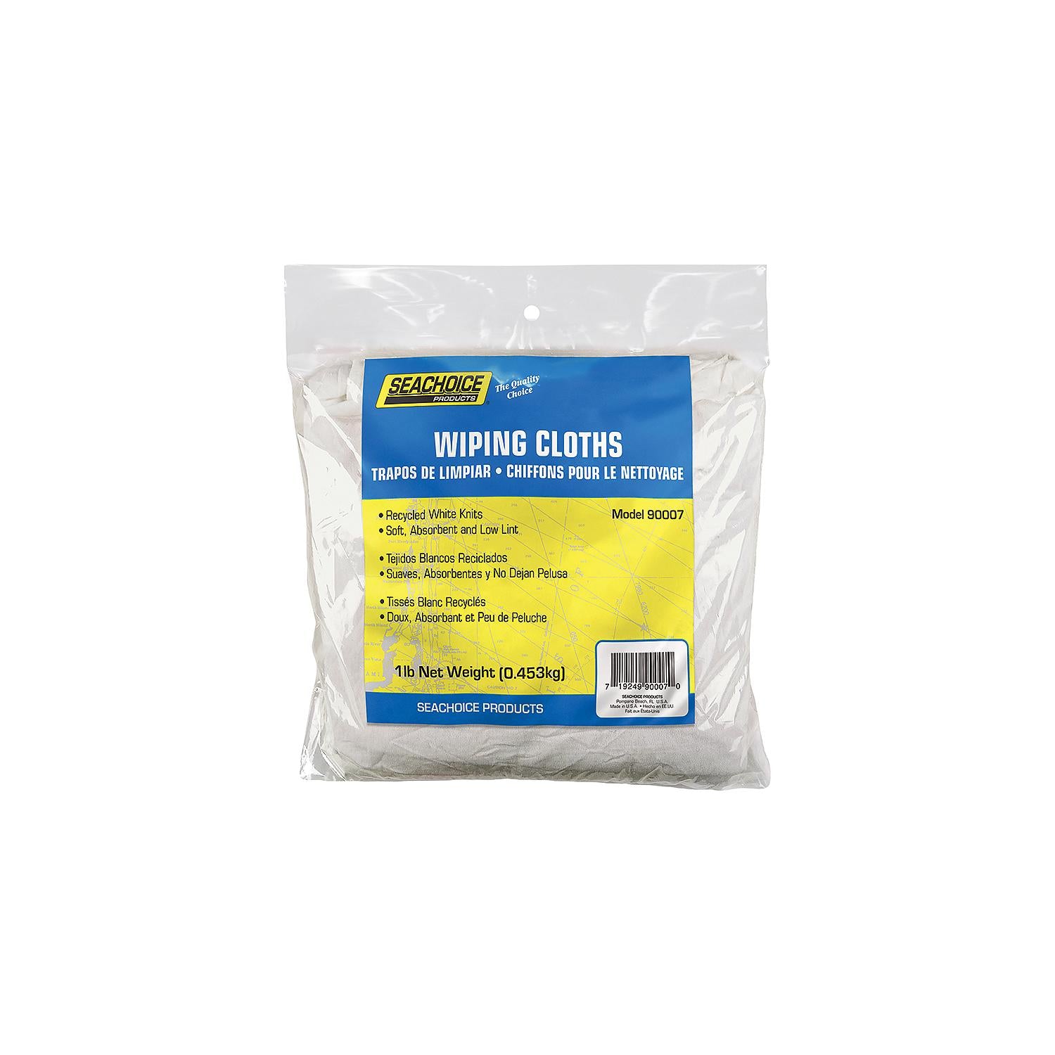 Recycled White Knits Wiping Cloths, 1-lb. Bag, 1 lb. Bag/PK