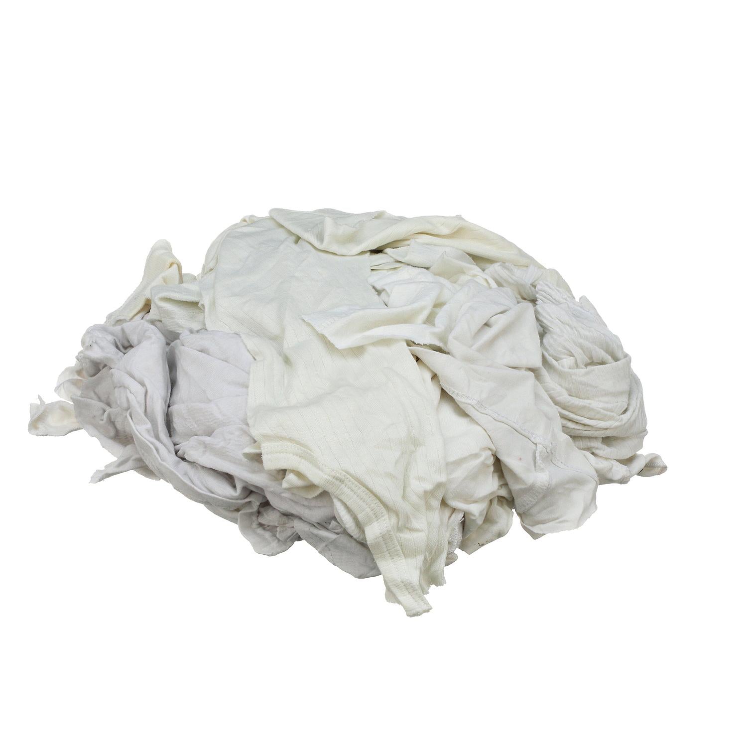 Recycled White Knits Wiping Cloths, 1-lb. Bag, 1 lb. Bag/PK