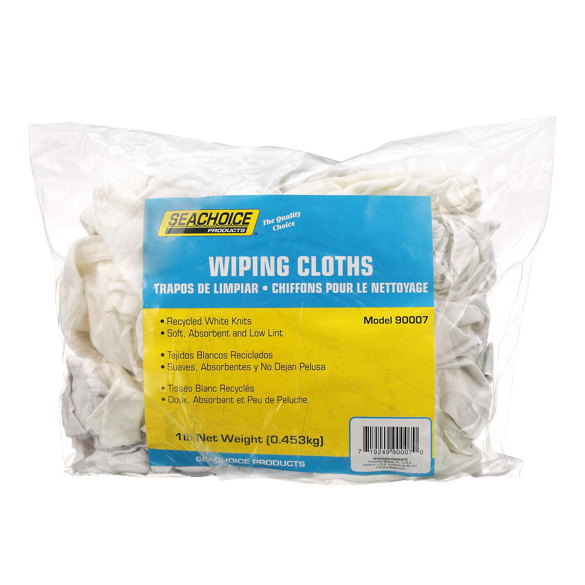 Recycled White Knits Wiping Cloths, 1-lb. Bag, 1 lb. Bag/PK