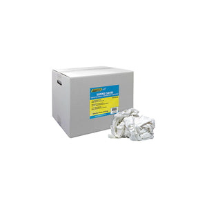 Recycled White Knits Wiping Cloths, 20-lb. Box, 20 lb. Box/PK