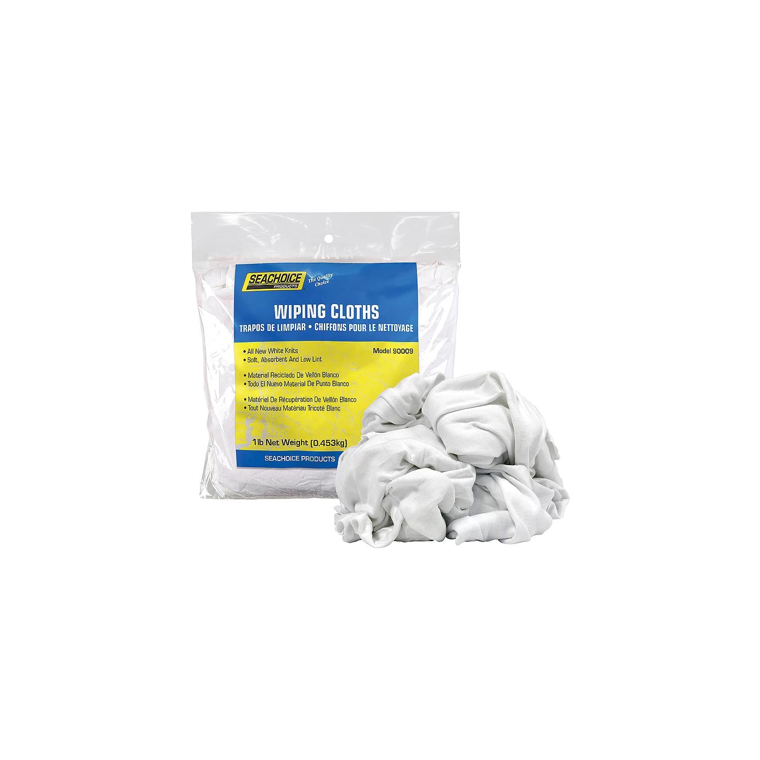 New White Knits Wiping Cloths, 1-lb. Bag, 1 lb. Bag/PK