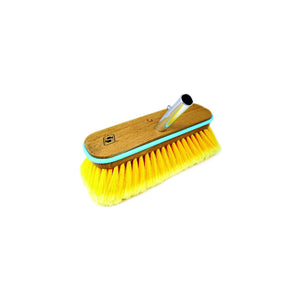 Deck Brush w/ Bumper - Wood, Size: 10in, Soft (Yellow Poly)