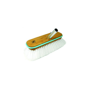 Deck Brush w/ Bumper - Wood, Size: 10in, Stiff (White Poly)